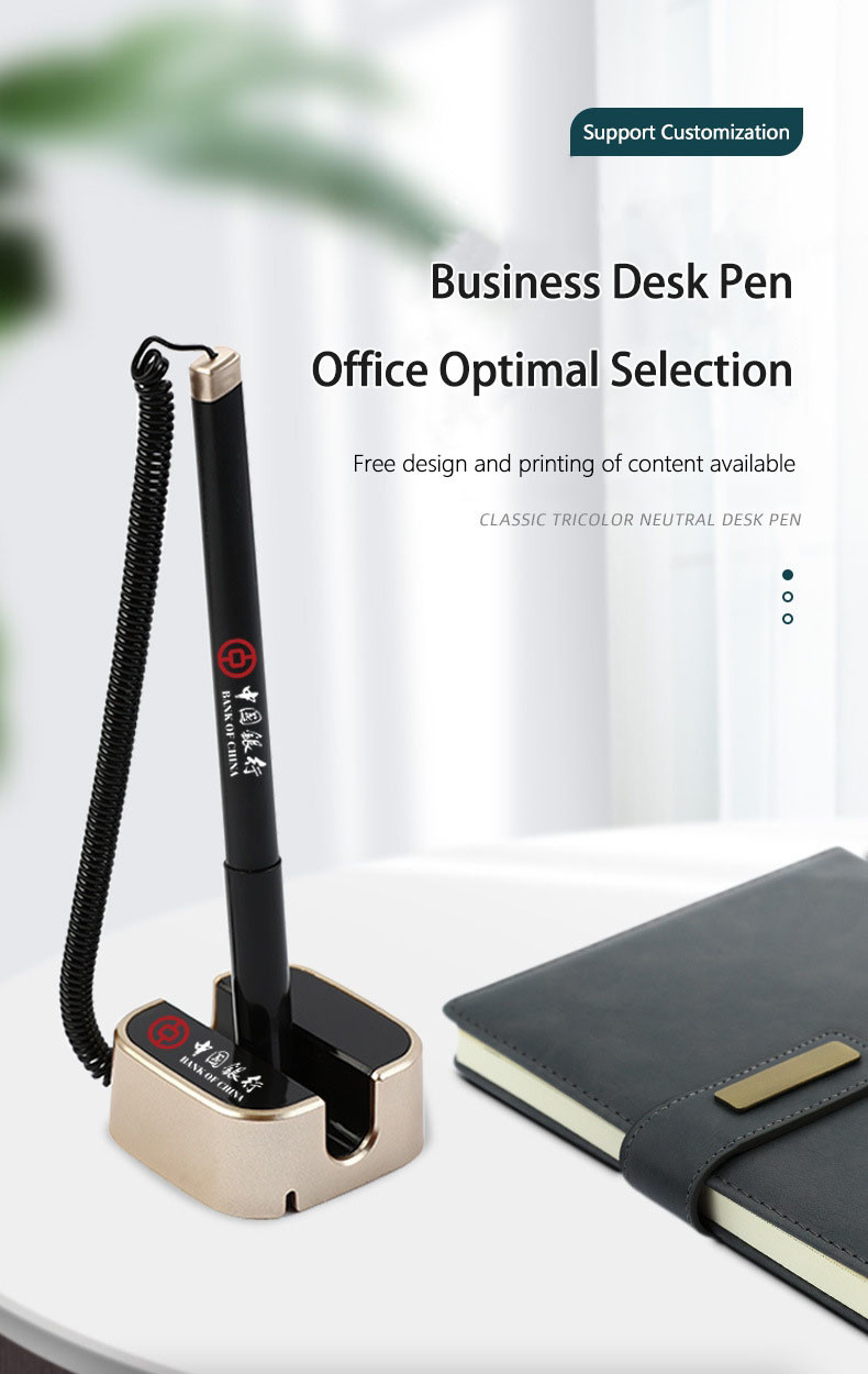 Desktop Spring Stretchable Neutral Pen 0.5mm Bank Hotel Reception Signature Pen