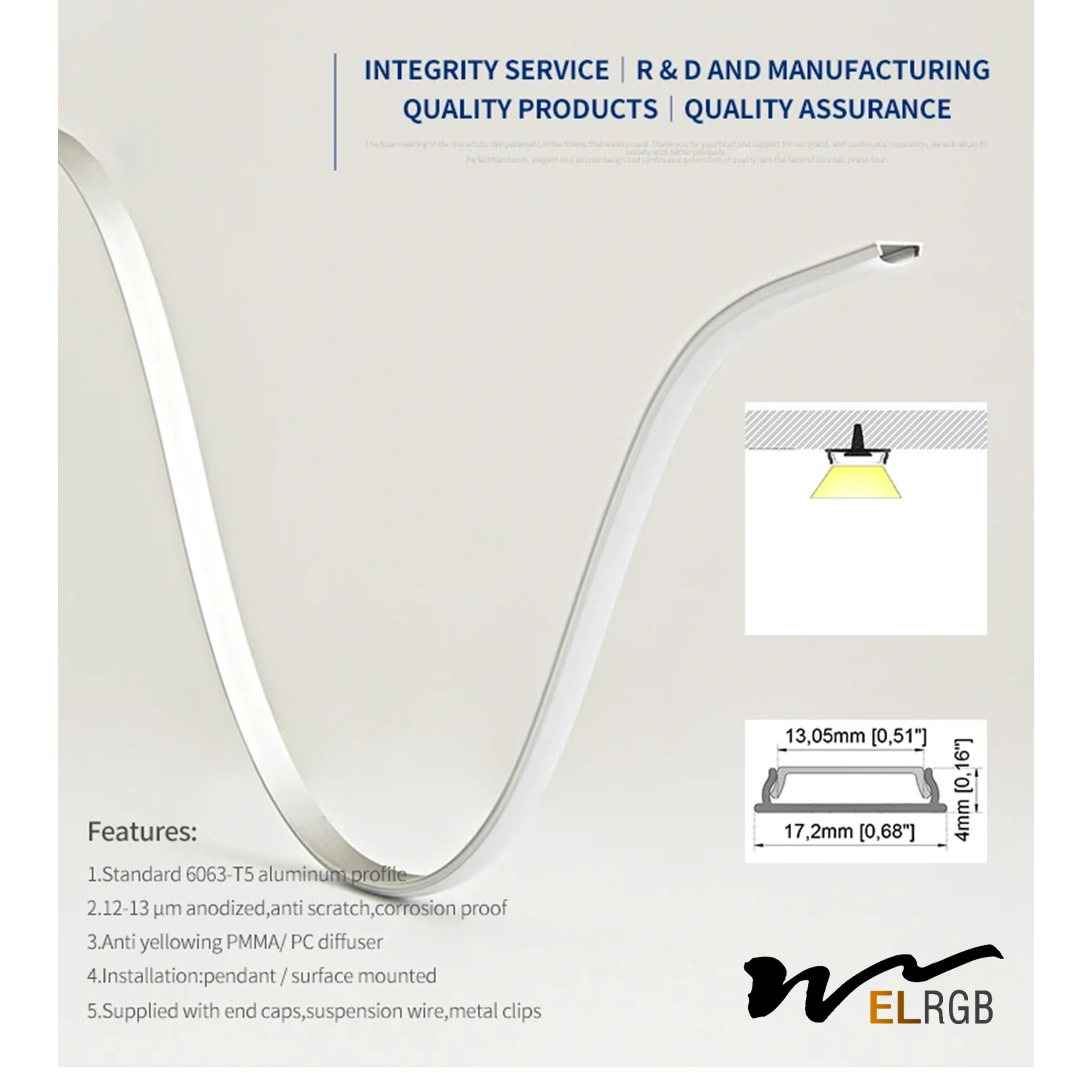 17x4mm Led Aluminum Channel Profile Curved Bendable Led Strip Light Profile