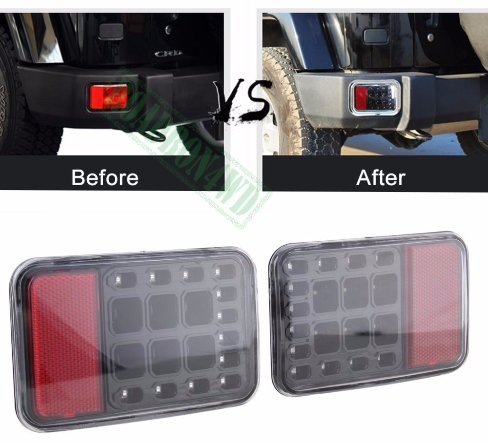 Led Rear Bumper Light Fog Parking Light Reverse Brake Light Rear Bumper Lamp For Jeep Wrangler JK 2007-2016