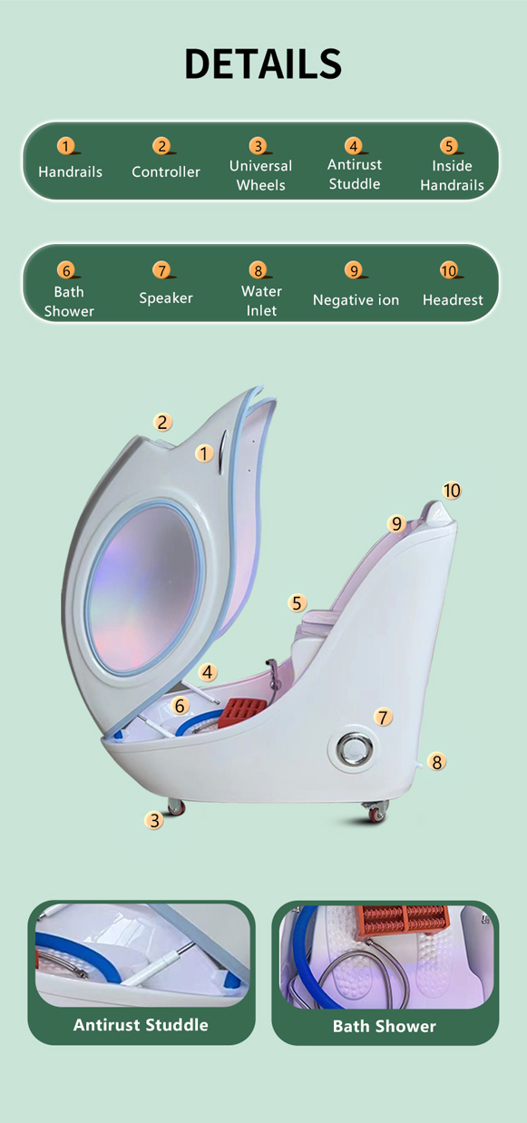 Steam Far Infrared Ozone Therapy Spa Capsule with PEMF Function for Whole Body and Health