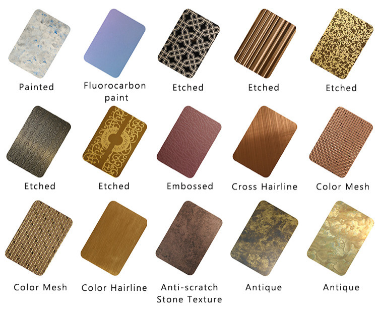 Etched Stainless Steel Sheet PVD Color Coating With Bending Welding