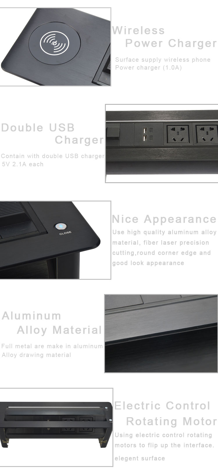 factory customize manual flip up tabletop power socket electric motorised tounover rotary conference table desktop socket