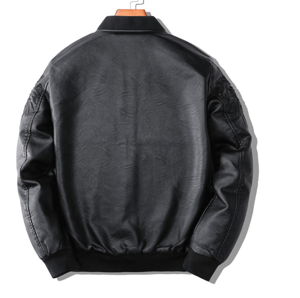 Breathable Winter mens classic leather jackets Floral Patterned Fully Lined