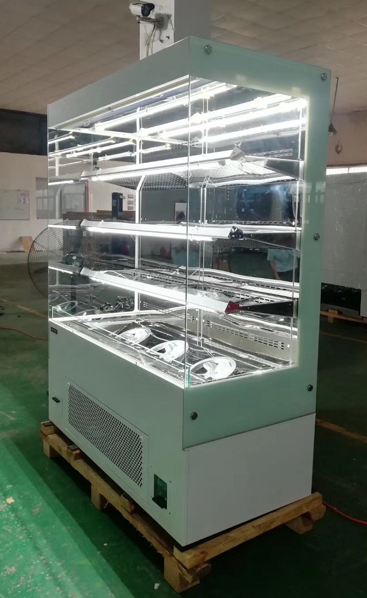 Fan Cooling Bakery Glass Showcase 4ft , Open Showcase Chiller 1200*700*1900mm