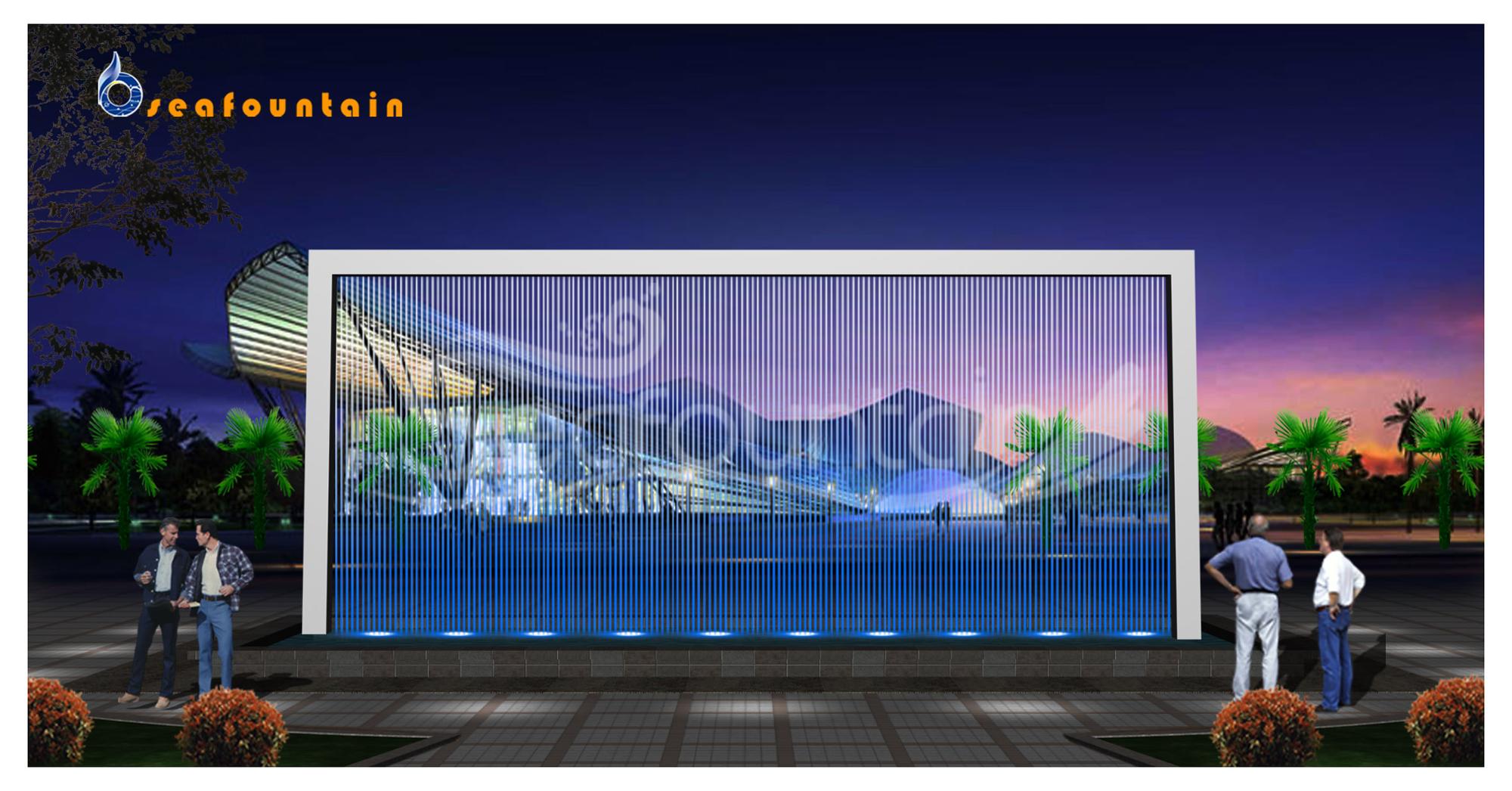 Indoor Office Colorful Pretty Ellipse Automatic String Water Curtain Fountain