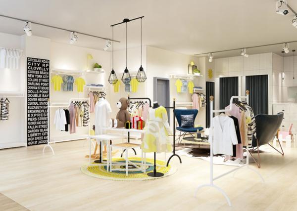 Custom Wooden Cabinet Clothing Display Showcase Interior Design Clothes Shop