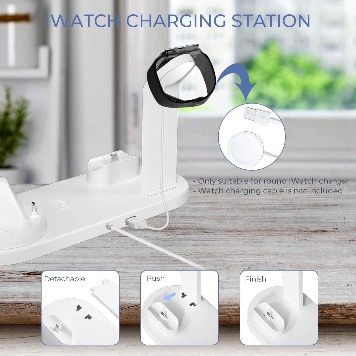OEM Foldable 4 In 1 Wireless Charging Stand , FCC Wireless Charging Phone Holder