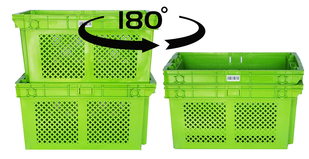 Mesh Style Stackable Food Delivery Turnover Box for Fruits and Vegetables PP Material