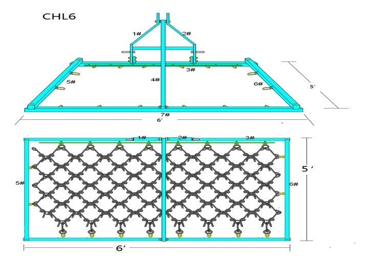 Agricultural Drag Harrow Tractor Driven The Harrow Chain Harrow From China Manufacture
