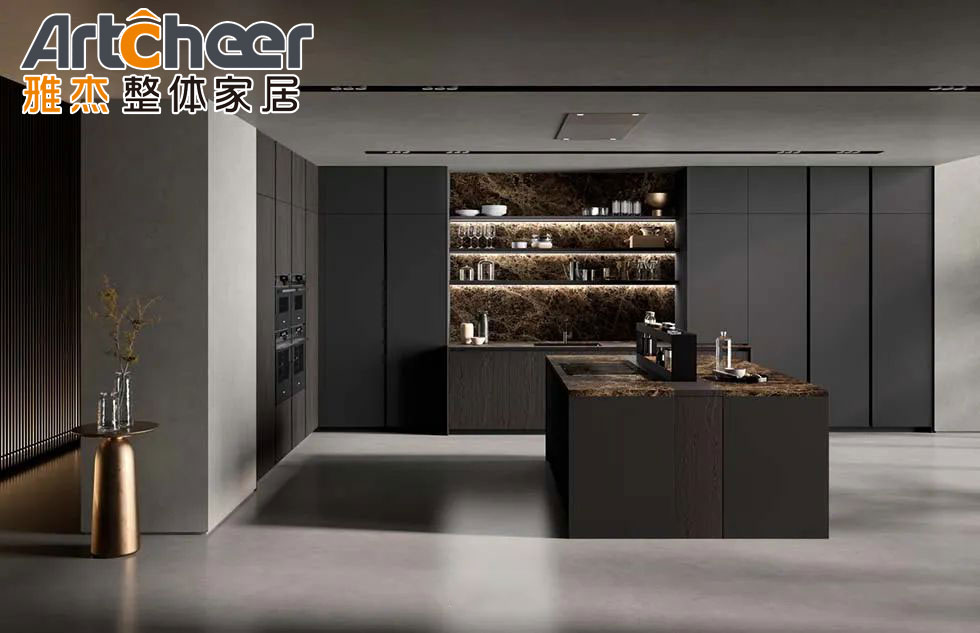 Island Modular Import Style 2023 Kitchen Cabinet Designs with MDF Material Durability