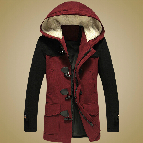 Fleece Fabric Men Winter Hooded Anorak Jacket Breathable Anti Wrinkle