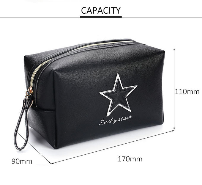 Custom Printed L17*D9*H11Cm Blank Zipper PU Cosmetic Bag