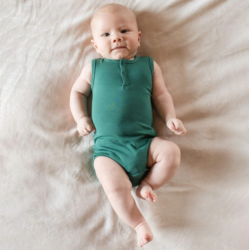 Bamboo fiber 2023 summer thin rompers baby sleeveless vest bodysuits newborn jumpsuit