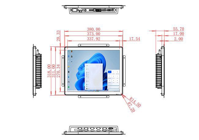 17-Inch Windows Touch Screen for Factory Automation and Security Systems