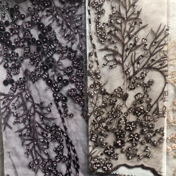Easily Customizable Luxury 3D Flowers Beaded Embroidery Lace Fabric New Design Lace for Women's Clothing Dance Dresses
