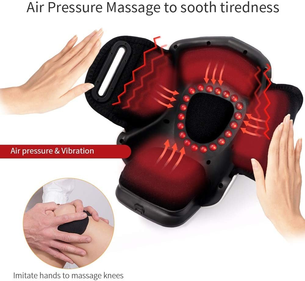 Hot Compress 4D Knee Joint Massager Air Compression Painess Relief 3000mAh