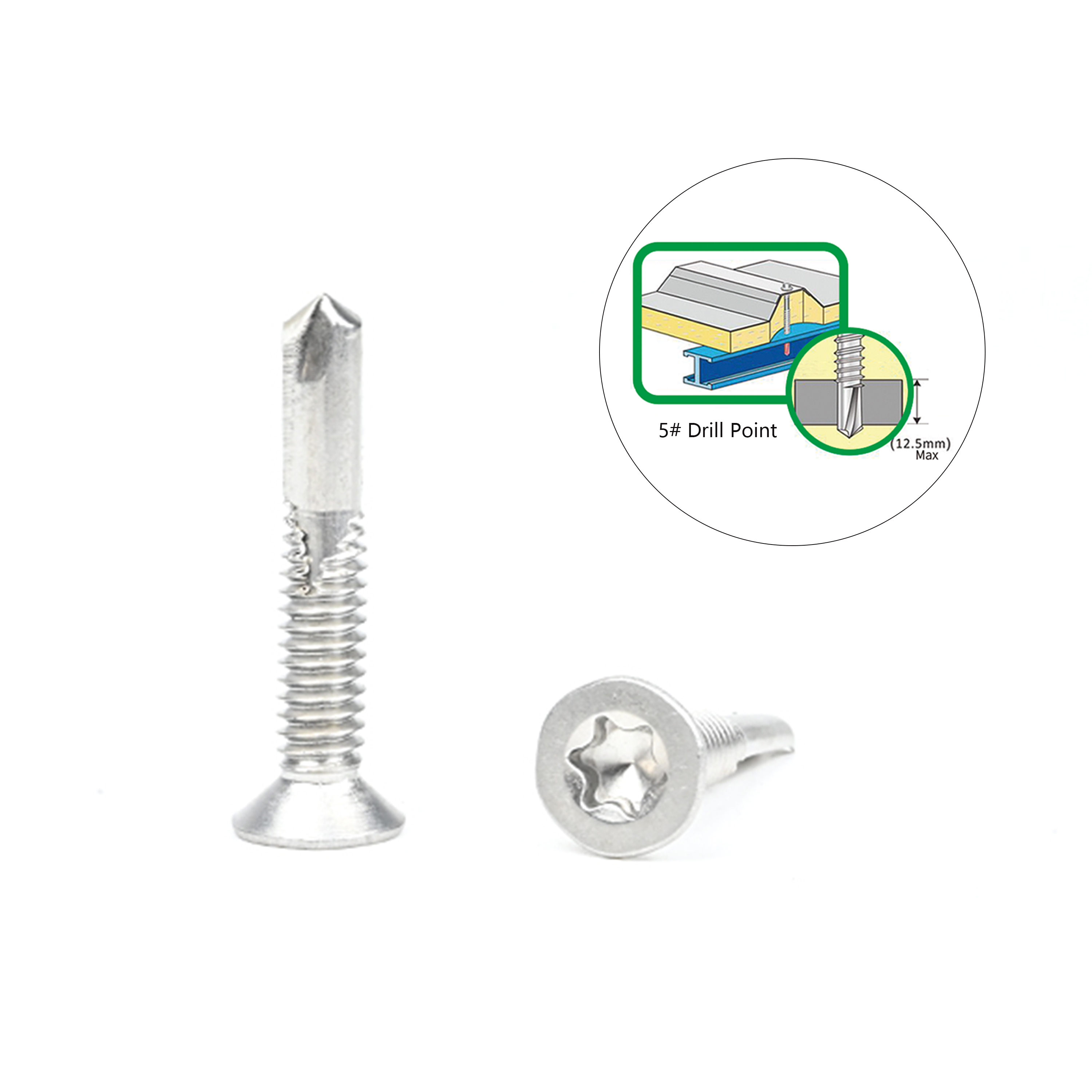 Installation 5.5x32 Stainless Steel Torx Csk Head Tek Screw for Fastening Timber To Purlin