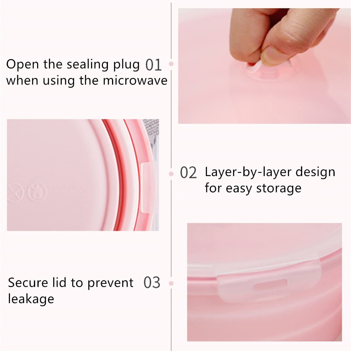 Collapsible Bowls For Camping Set Of 4 Silicone Food Storage Containers With Lids Silicone Lunch Box BPA Free Oven Safe