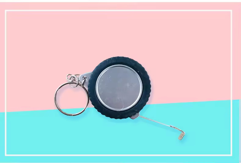Wintape Custom 1m Tyre Shaped Keychain Metal Tape Measures Mini Portable Body Soft Measuring Tape