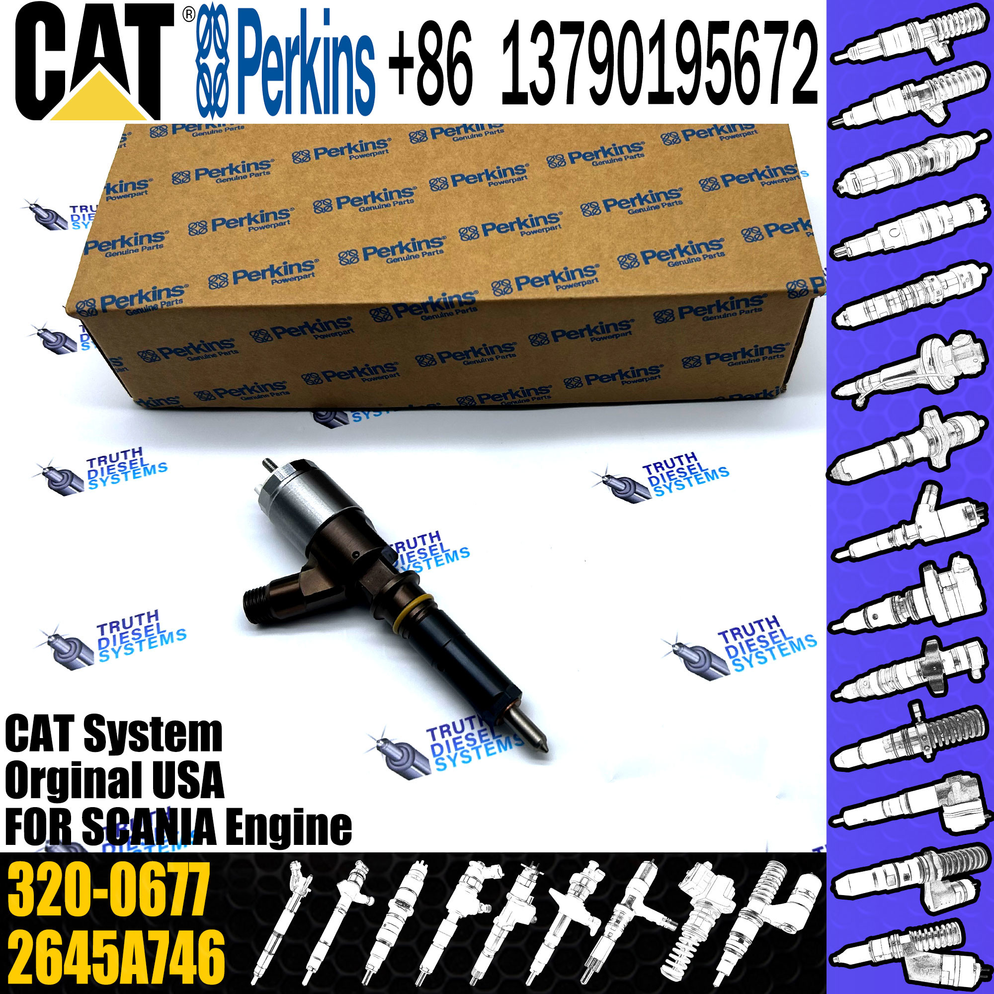 Common Rail C6.6 Diesel Engine Fuel Injector 10R-7673 2645A749 320-0680 320-0677