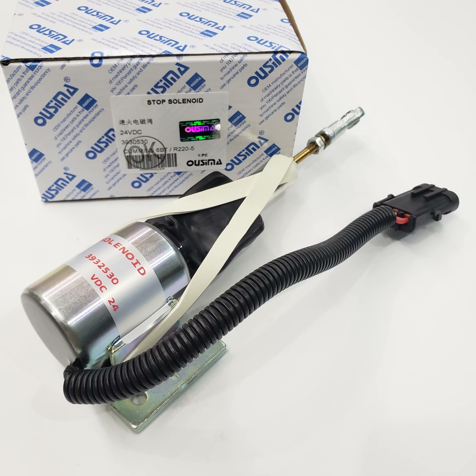 OUSIMA 3932530 24V Diesel Engine Shut Off Solenoid 3932530 Cummins 6BT R220-5