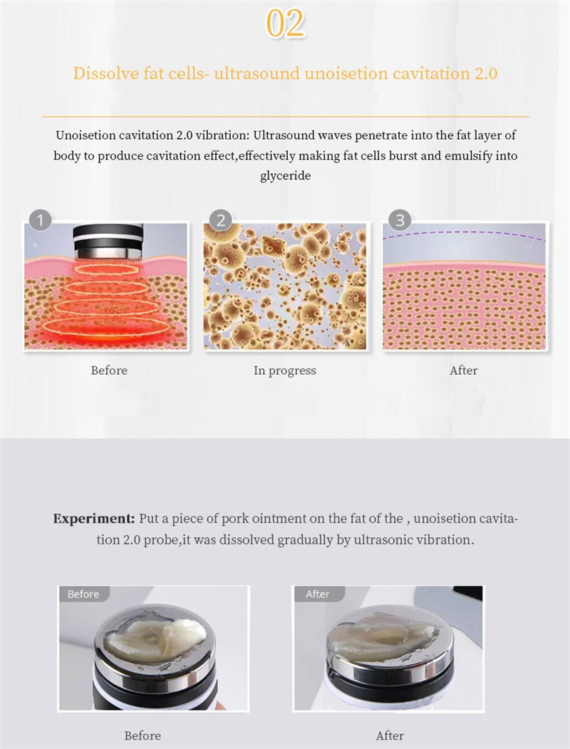 6 In 1 Radio Frequency 40k Ultrasonic Cavitation Machine Skin Tightening Fat Loss