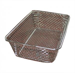 China Food grade Woven Wire Metal Wire Basket , Stainless Steel Wire Mesh Baskets on sale