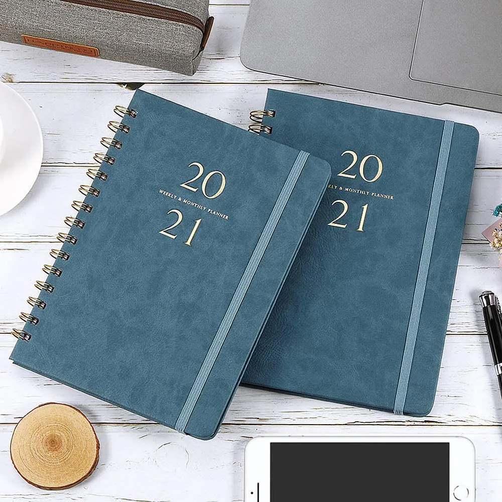 Hard Cover Design Notebook Undated Planing Organizer Metal Spiral Wedding Daily Custom Planner