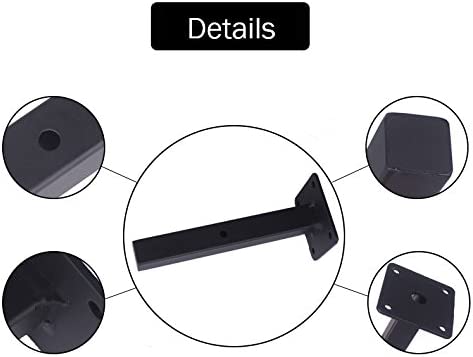 Black Industrial Shelf Brackets for 8 Inch Decorative Floating Shelves 4mm/6mm Thickness