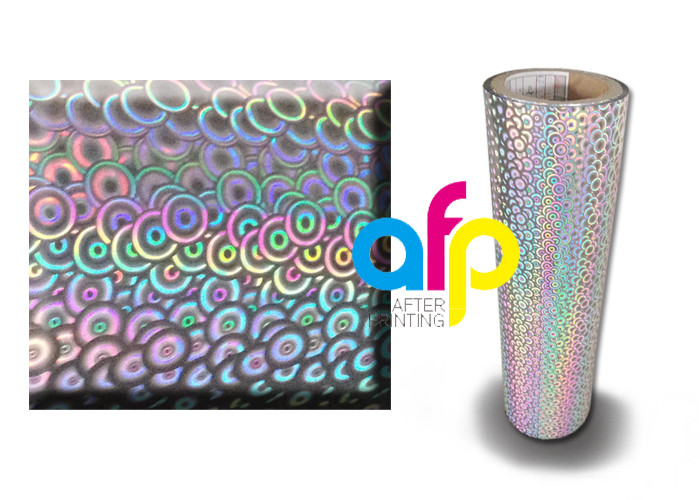 20 Mic PET Dry Holographic Film Roll , Clear Polyester Film With Rainbow Pattern