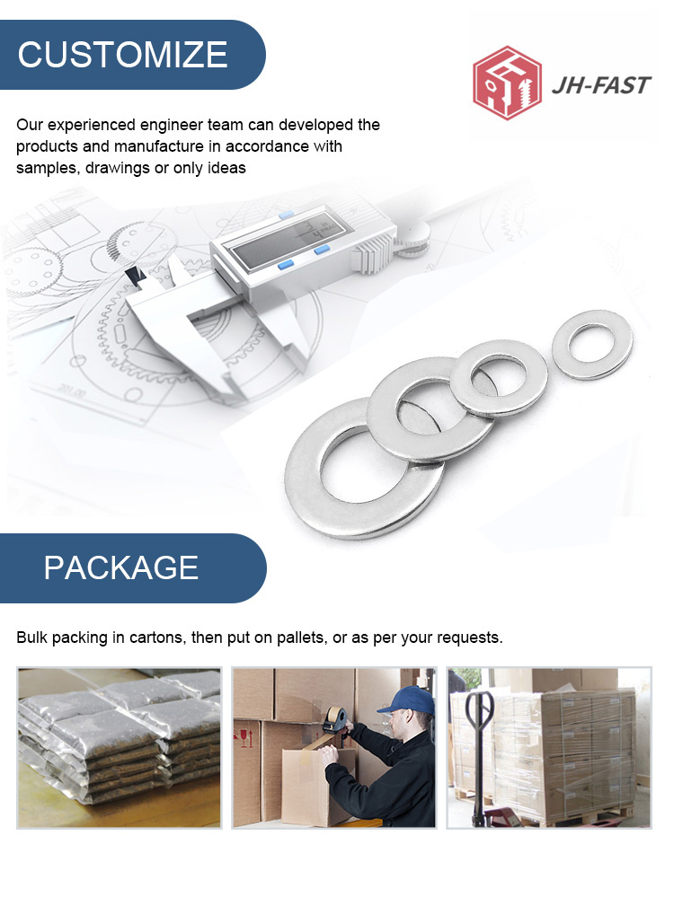 DIN 125 M12-M30 Stainless Steel 304 Flat Washers with ISO9001 2015 Certificate and Control