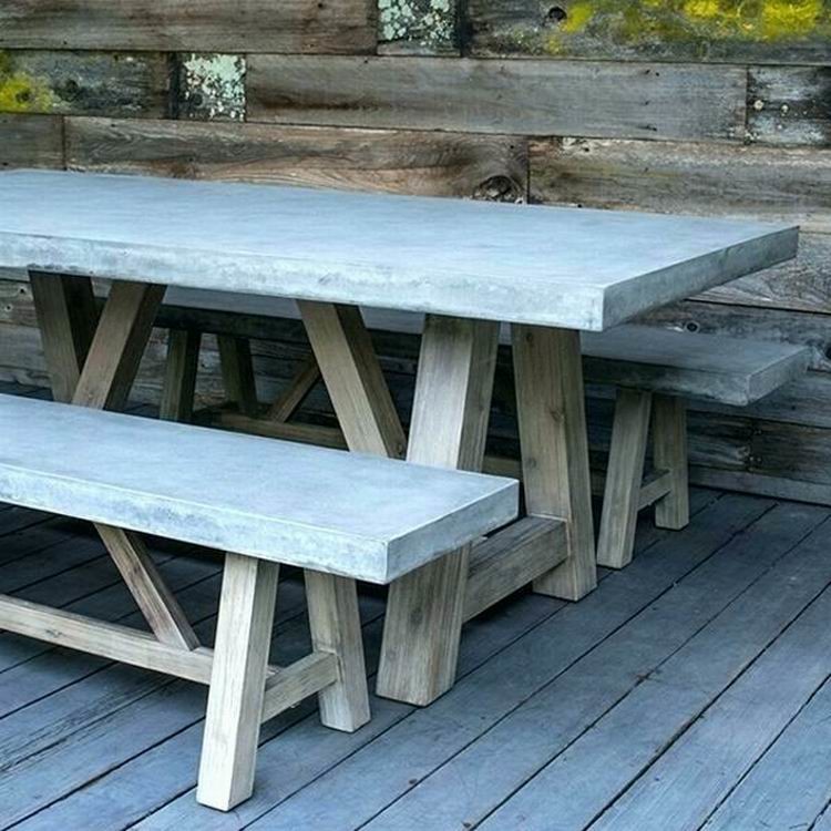 Customized Heavy Concrete Furniture Tables for Outdoor Living Table Sets In Concrete GRC