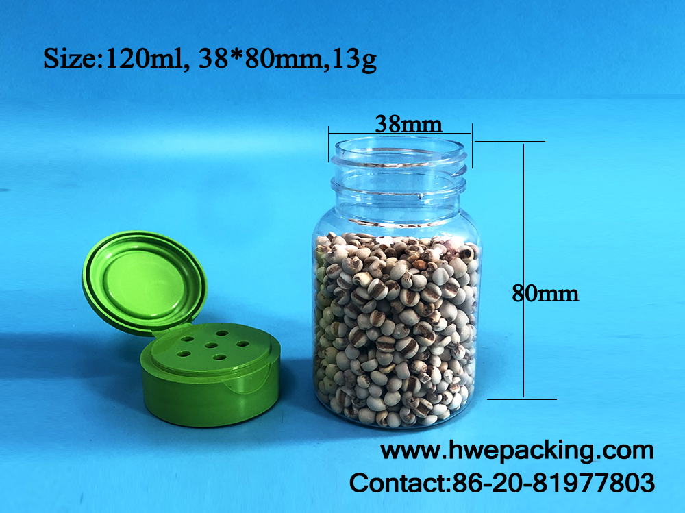 Mini 80mm Height 120ml 4oz Sugar Plastic Spice Jar