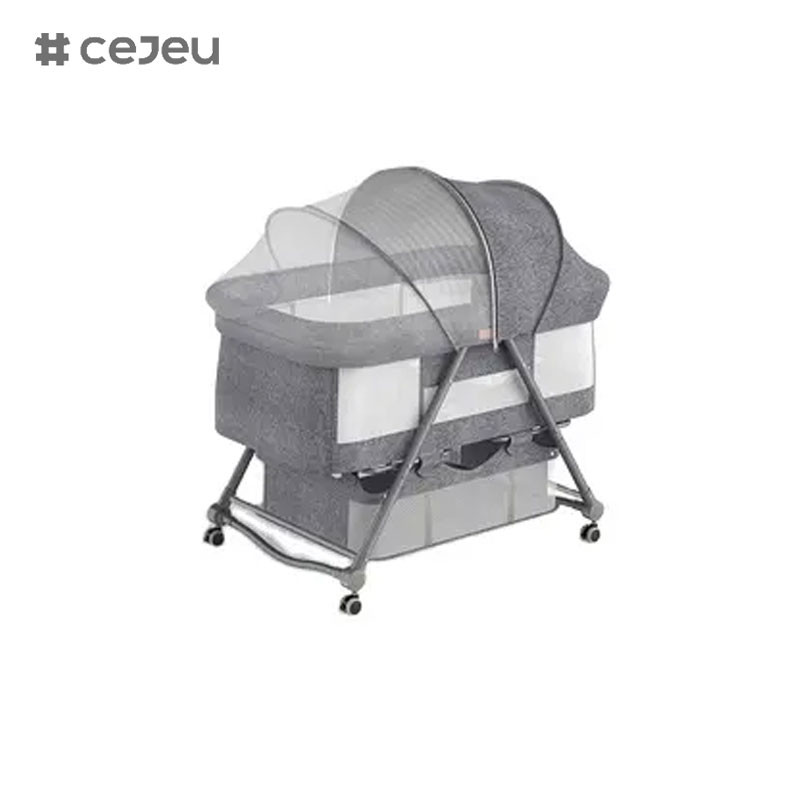 CJ-BJJ-001 Adjustable height baby cradle Adjustable height baby cradle bed Crib with cradle300D linen cloth four colors