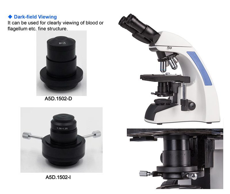 infinity Plan Achromatice Compound Optical Microscope 3W LED A12.1502 Backward Quadruple Nosepiece