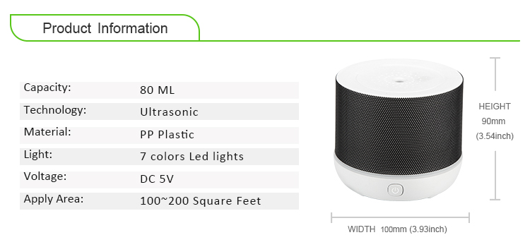 Household Electronic USB 80ML Ultrasonic Cool Mist Humidifier