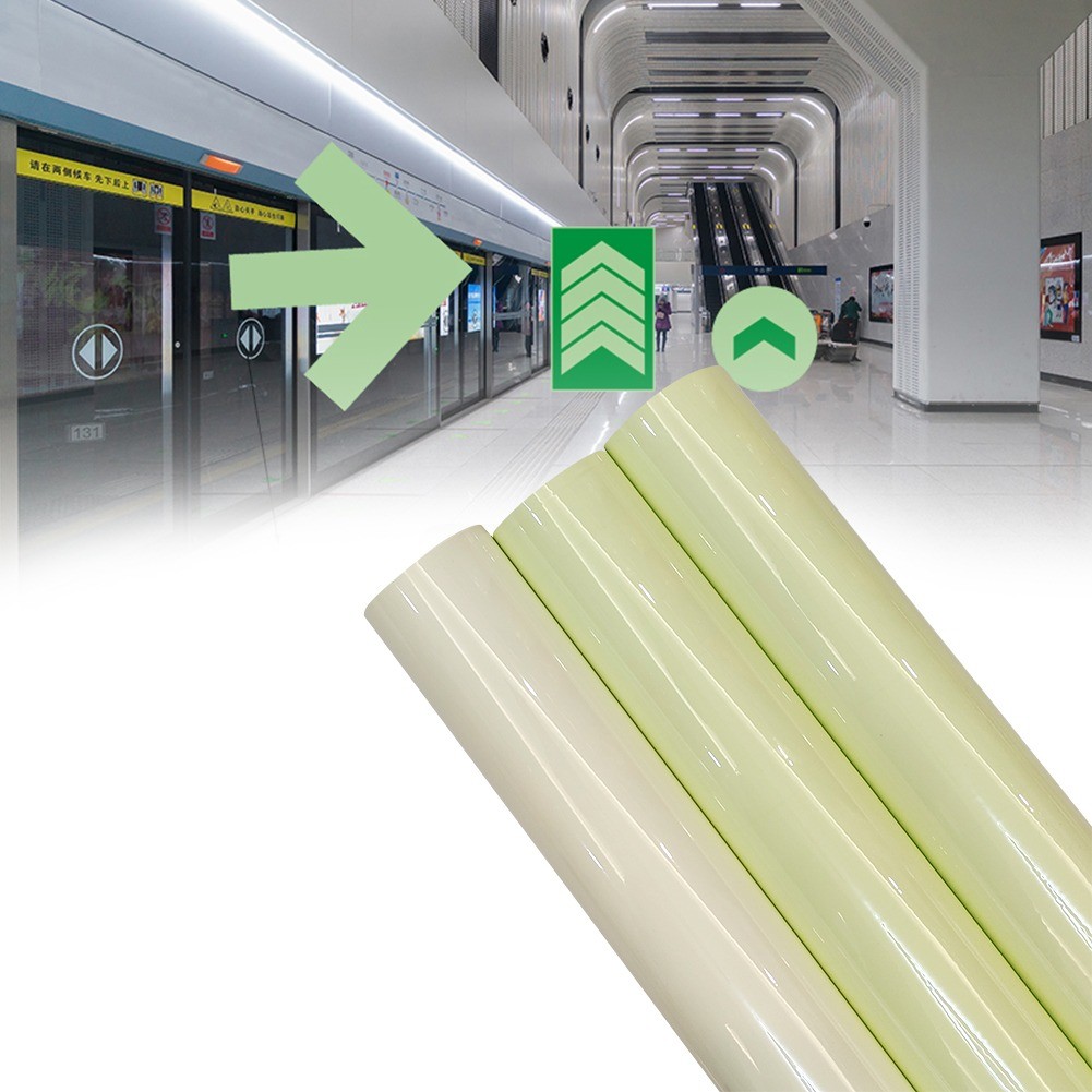 Inkjet Glow In The Dark Stair Strips Photoluminescent Vinyl Film Self Adhesive