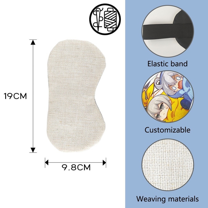 Custom Blank Linen Sublimation Eye Mask For Sublimation Photo Printing