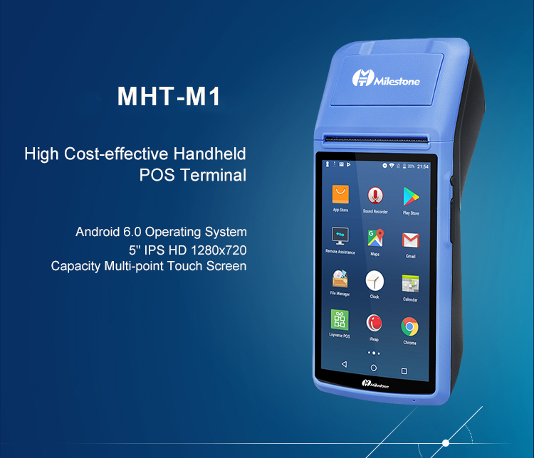 Barway Android System Scanner Touch Screen Handheld Pos Terminal Machine with Printer