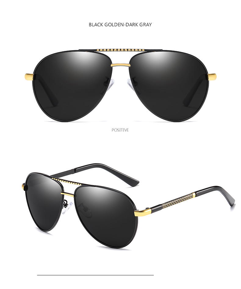Alloys Pilot Polarized Lens Mens Luxury Sunglasses UV400 Driving Night Fishing Glasses