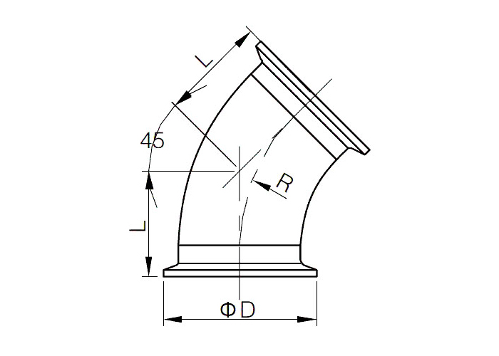 tri-Clamped Elbow 45
