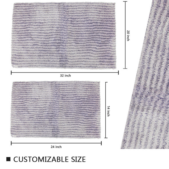 Machine Made Absorbent Latex Backed Bath Mats Decorative Tufted Bath Rugs