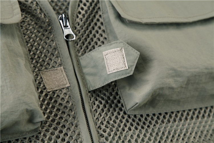 Summer Designer Casual Biker Multi-pocket Mesh Utility Breathable Sleeveless Fishing Plus Size Men's Vests & Waistcoats