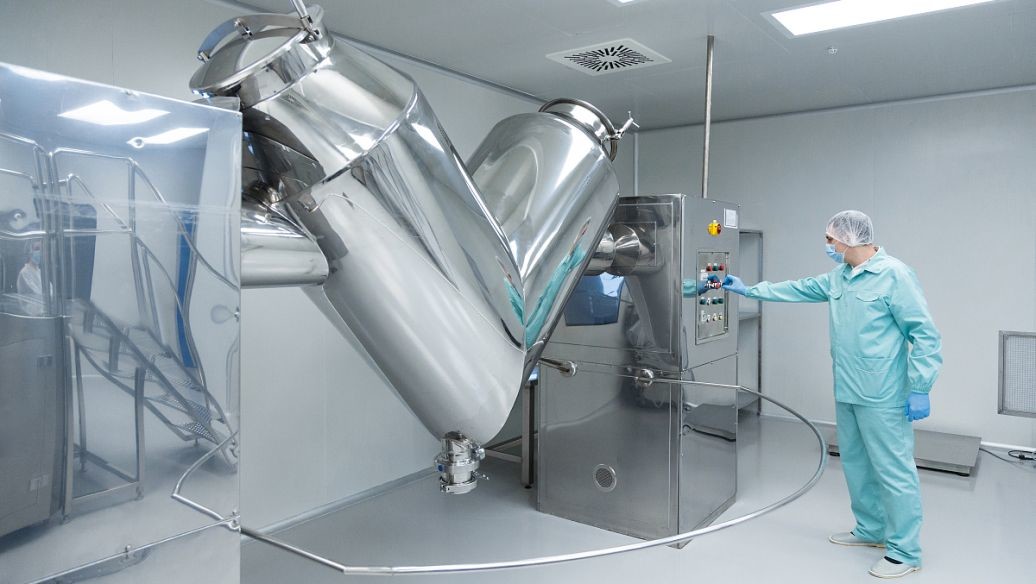 SS304 V Type Powder Mixer Dry Particle Laboratory Mixer Blender 1.5kw