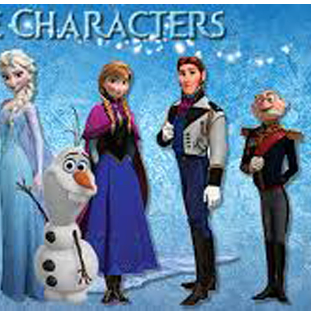 life size frozen character cartoon statue fiberglass colorful design as decoration in park