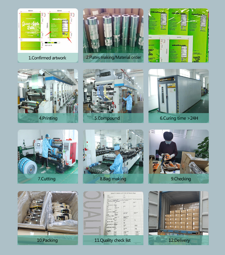 Custom Doypack ziplockk Stand Up Plastic Bags Pouches With Hanging Hole