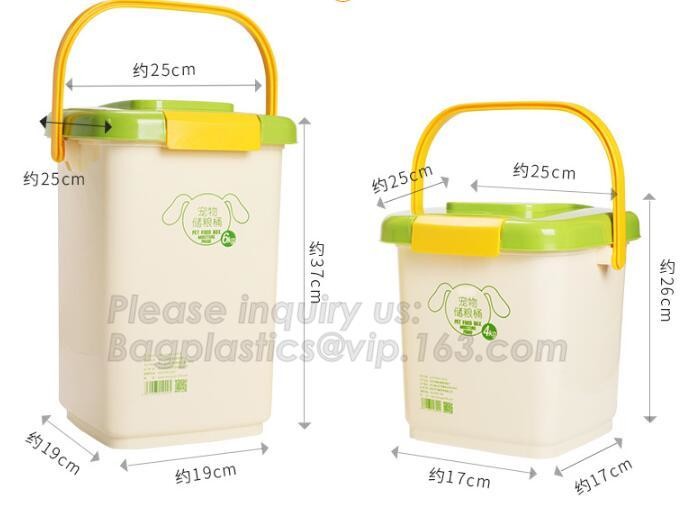 Dog Food Storage Container Large Airtight PET Food Container Measuring Cup 19lb/33qt Plastic Cat Dog Treat Containe
