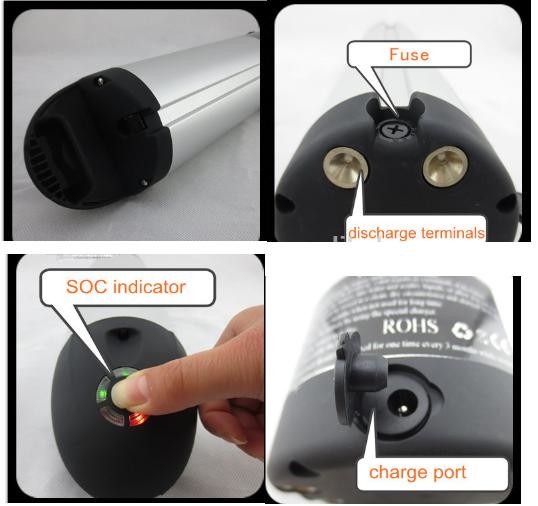 18650 10S4P E Bike Bottle Battery , Lightweight Electric Bike Lithium Battery 36V