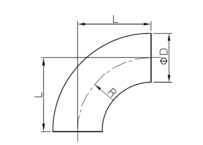 Dimension of Sanitary Weld Elbow 90 degree