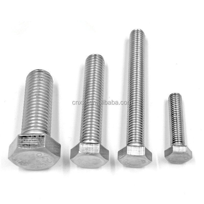 2507 Grade M6 M8 M16 Hex Head Bolts Duplex Stainless Steel DIN933 ANSI Standard with Plain Finish